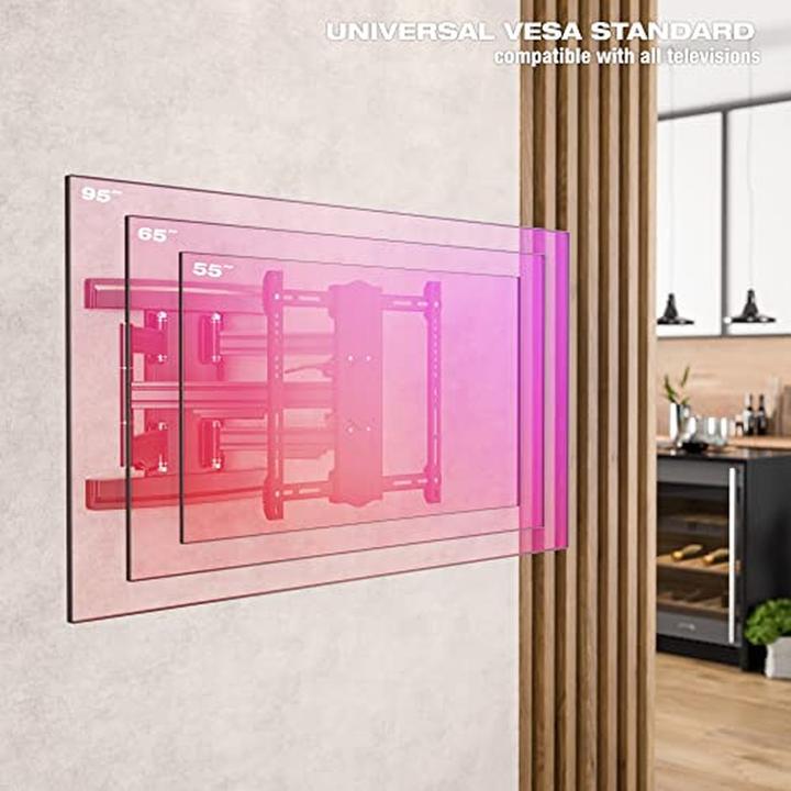 Produktbild Ricoo Universeller TV-Wandhalter mit Dreh- und Neigefunktion für gebogene Bildschirme (Wand, 95", 70 kg)