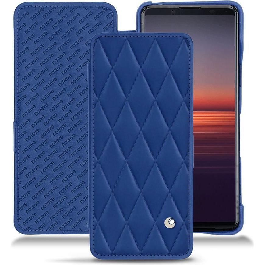 Noreve Lederschutzhülle horizontal (Sony Xperia 5 II), Smartphone Hülle, Blau