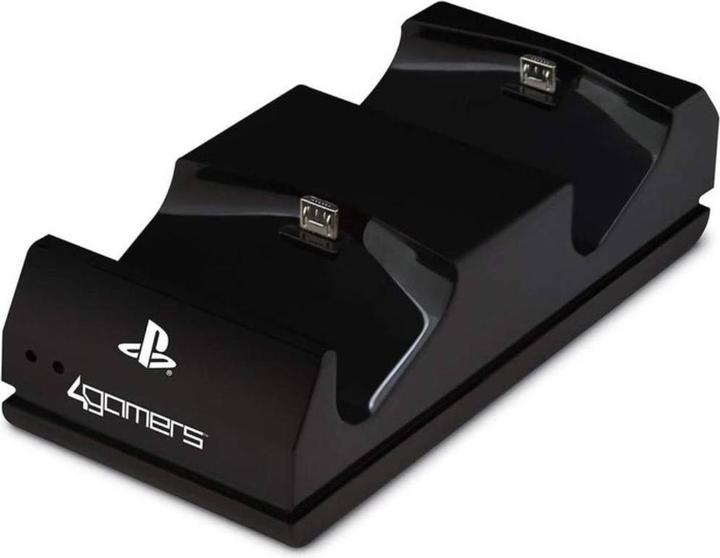Immagine prodotto 4Gamers Caricamento+ Doppio bacino di ricarica con panno per la pulizia (PS4)