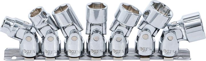 Produktbild BGS Gelenk-Steckschlüssel-Satz, Sechskant 10 mm (3/8") SW 3/8" - 3/4" Zollgrössen 7-tlg. (3/8")