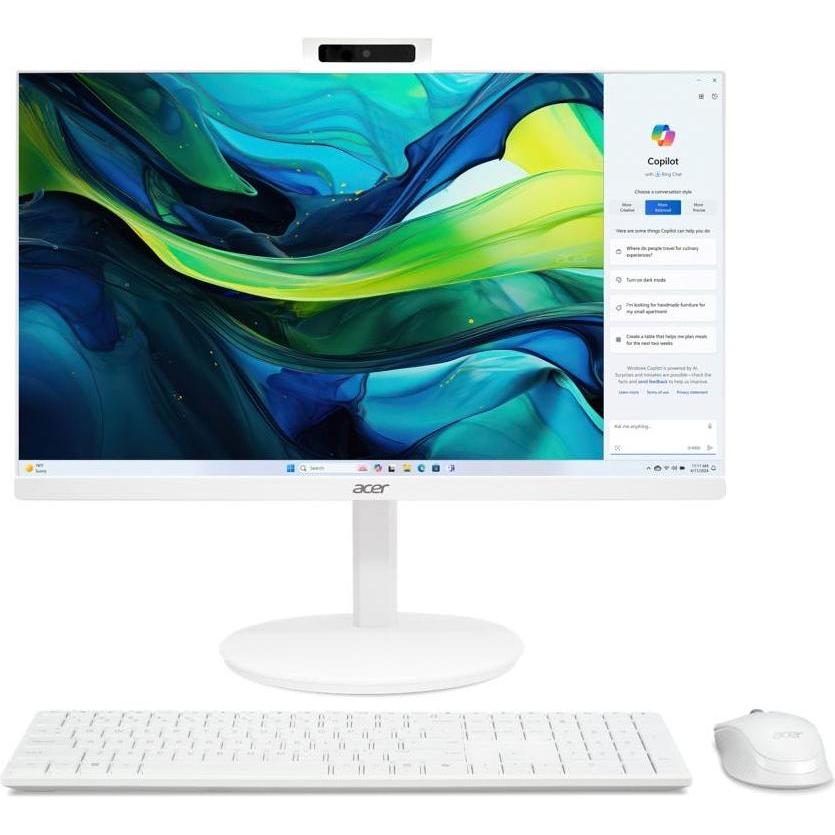 Acer Aspire C27-1 (Intel Core i7-1355U, 16 GB, 1000 GB, Intel Iris Graphics), PC, Weiss