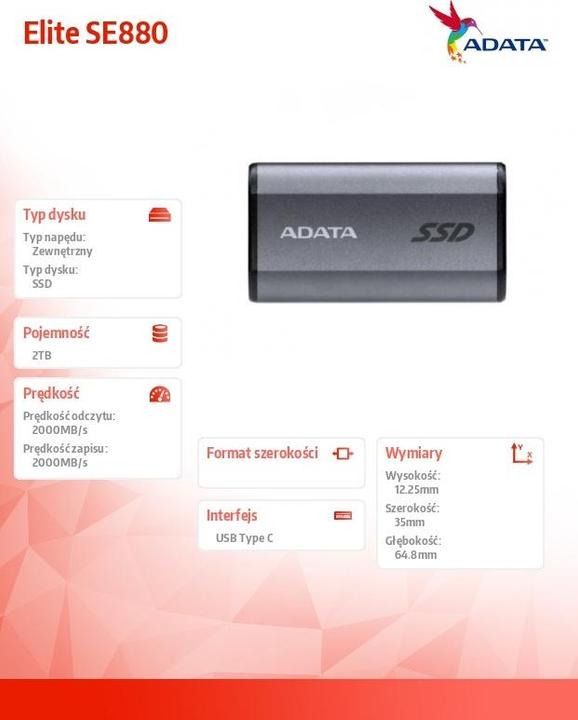 Actual product image Adata SE880 (2 TB)