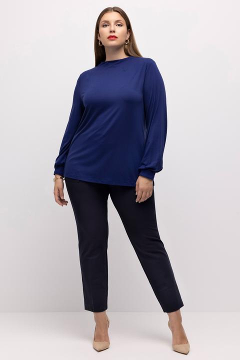 Actual product image Ulla Popken Funnel Collar Long Sleeve Stretch Knit Lyocell Top (50, 52)