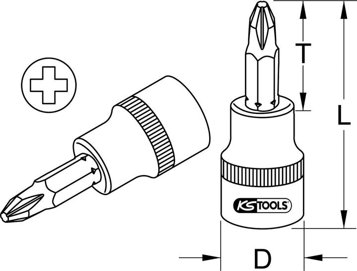 Produktbild KS Tools 1/2" Bit-Stecknuss