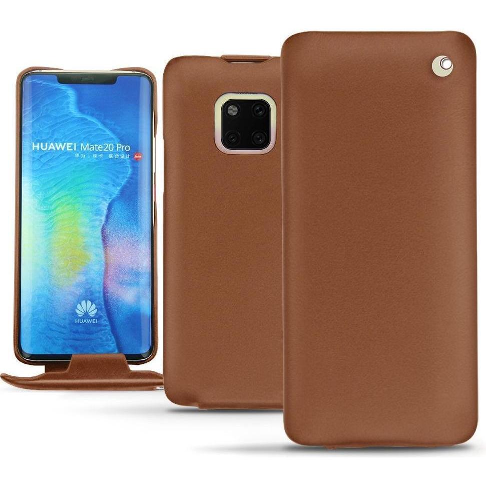 Noreve Lederschutzhülle vertikal (Huawei Mate 20 Pro), Smartphone Hülle, Braun