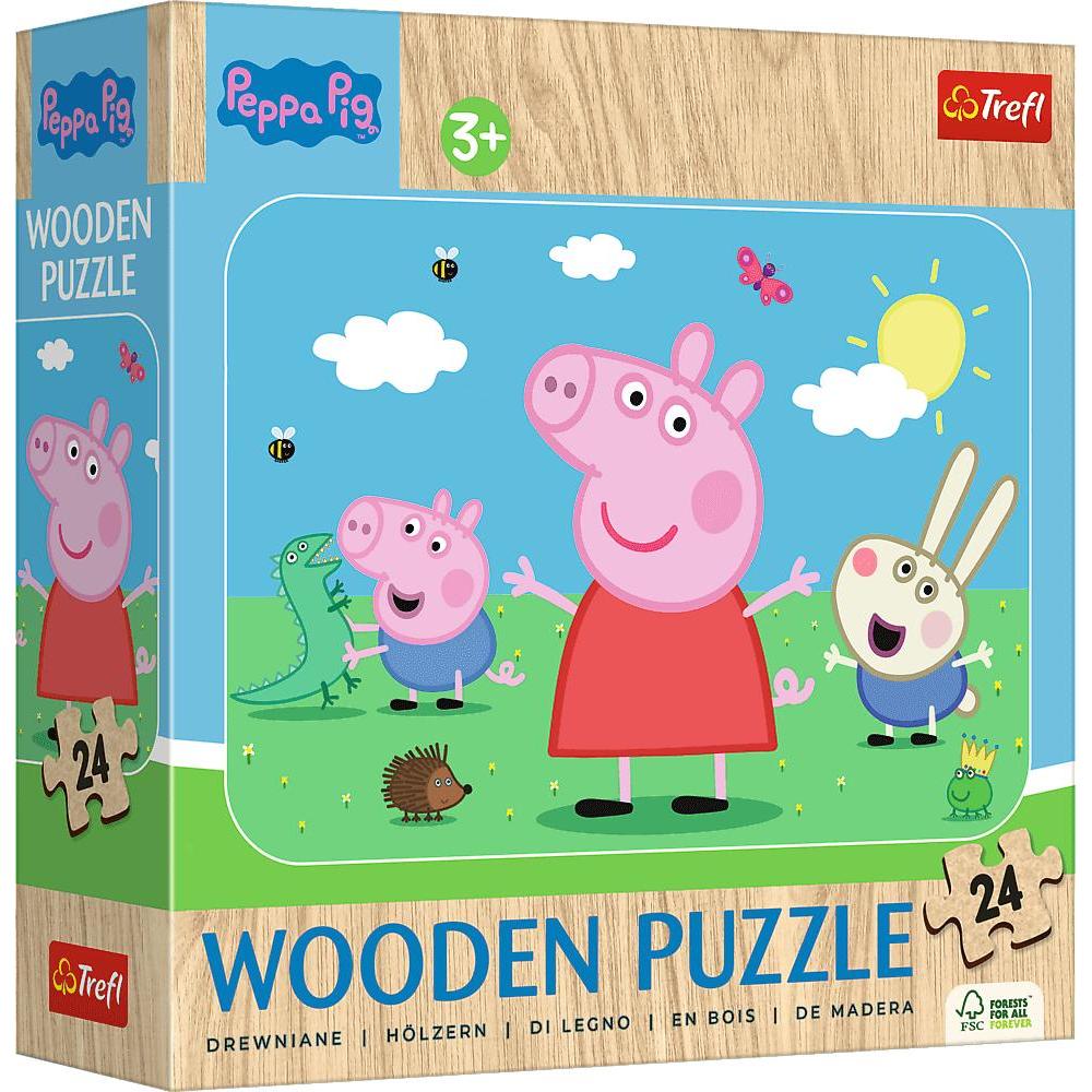 Trefl Multicolore Puzzle In Legno Junior 24 - Peppa Pig (24 Pezzi)