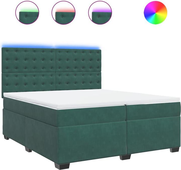 Actual product image vidaXL Bo x spring bed with mattress 200 x 200 cm velvet (200 x 200 cm)