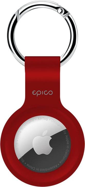 Epico Custodia in silicone, AirTag - portachiavi, nero, blu, rosso, bianco (confezione da 4)