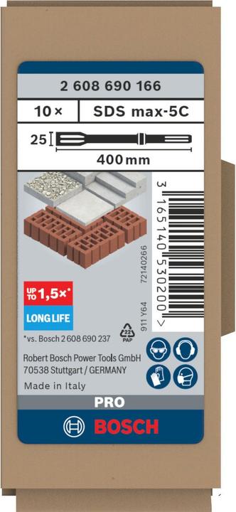 Produktbild Bosch Professional Zubehör PRO SDS max-5C Flachmeissel-Set, 25 x 400 mm