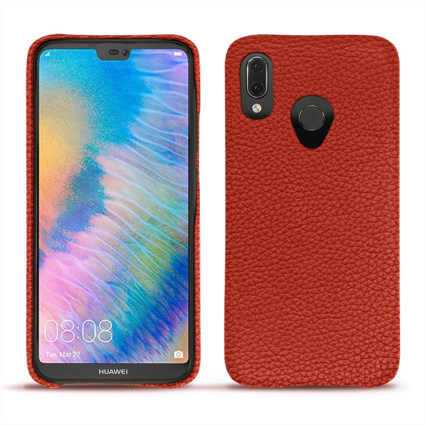 Thumbnail - Noreve Lederschutzhülle (Huawei P20 Lite), Smartphone Hülle, Orange