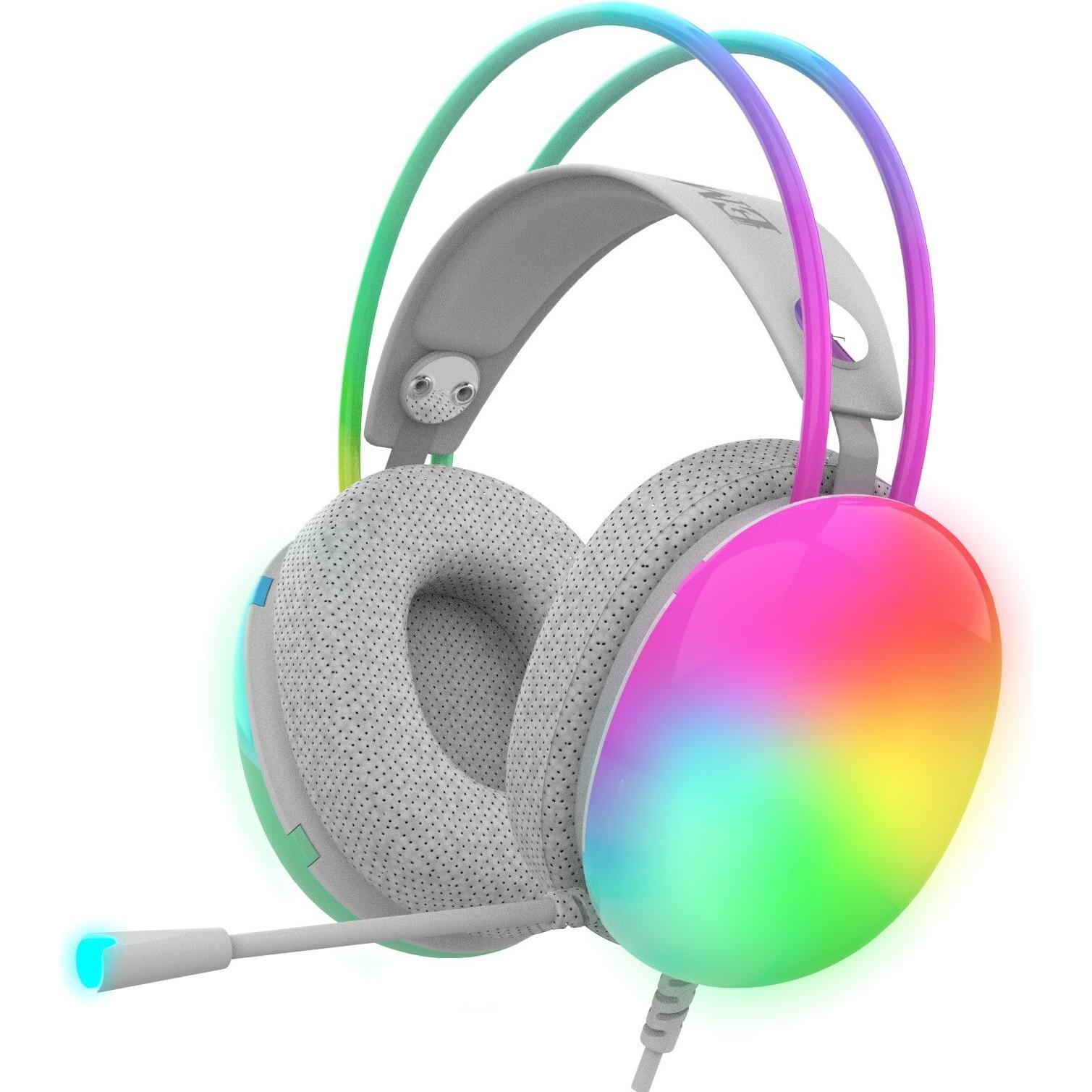 Inca Cuffie da gioco IGK-X8Y 7.1, USB, LED RGB, turchese (Cablato), Cuffie da gaming, Grigio