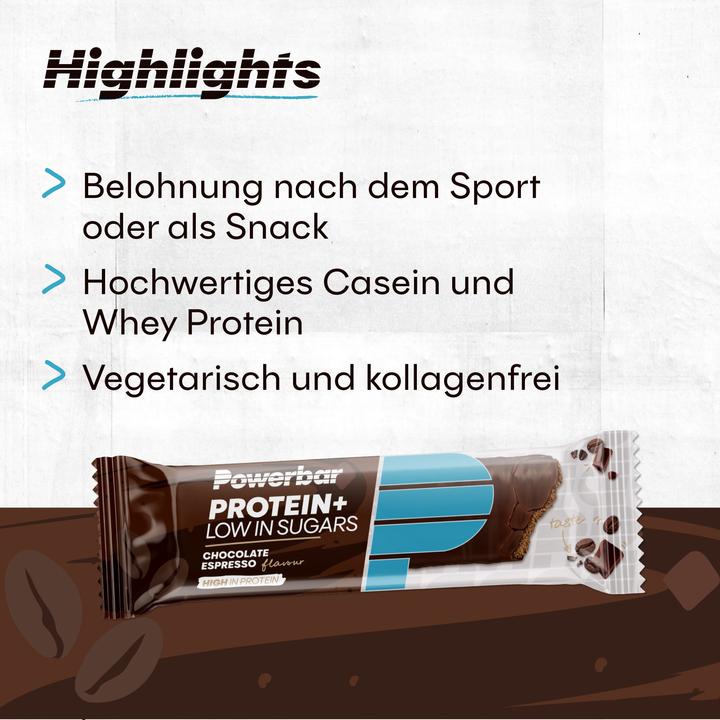 Produktbild Powerbar Protein Plus Low Sugar (Espresso, Schokolade, 16 Stk., 560 g)