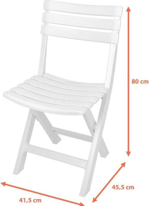 Produktbild ProGarden Zestaw 4 Krzeseł Cateringowych Plastikowy Skladancyh Komodo Biały