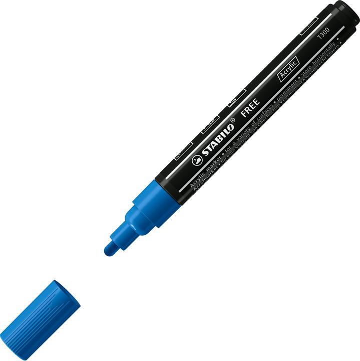 Actual product image STABILO Acrylic marker - FREE Acrylic - T300 bullet tip 2-3mm - single pen - dark blue (Dark Blue, 3 mm, 1 x)