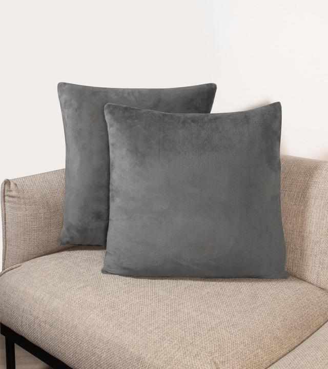 Produktbild Aspero 2 Kissenbezüge „Vora“ Anthrazit (60 x 60 cm)