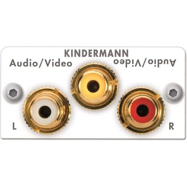 Kindermann Anschlussblende weiss 7444AZA530 Video/Audio L/R 50x50 1/2 (0.16 m), Video Kabel