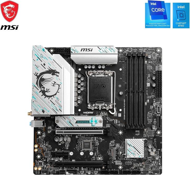 Productafbeelding MSI MAG Gaming Plus Wifi B760,S1700,mATX,DDR5 (LGA 1700, Intel B760, mATX)