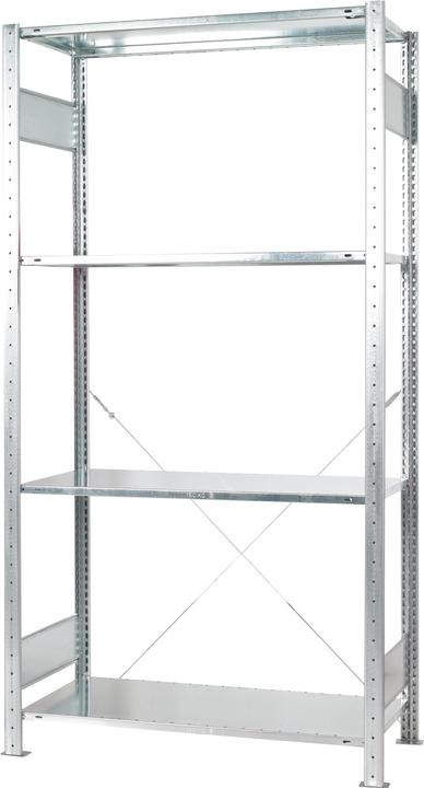 Produktbild Schulte Lagertechnik Steckregal MULTIplus H2000xB1000xT600mm Grundregal verzinkt 2 Rahmen, 4 Fachböden