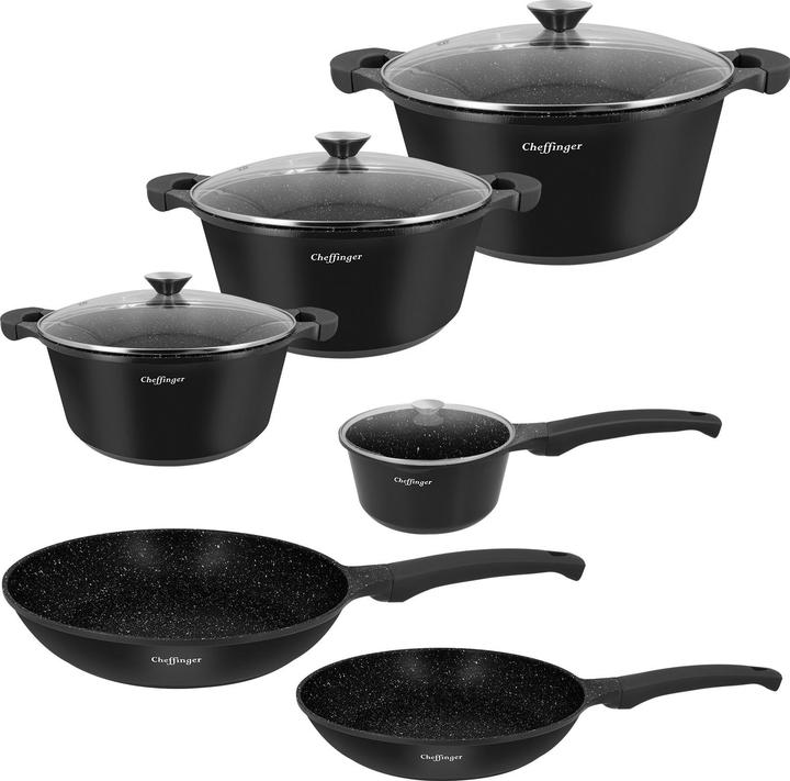 Produktbild JTI Töpfe, Töpfe und Bratpfannen - 10 Teile (Pfannenset + Topfset, Aluminium, 28 x 24 cm)