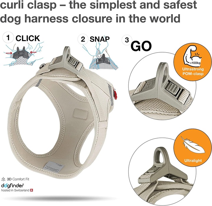 Image du produit Curli Harnais Vest Air-Mesh S, Light-Tan (S, Chien, Général)