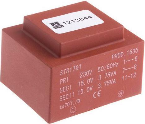 Produktbild RS PRO PCB Transformer 7.5VA 2x15V