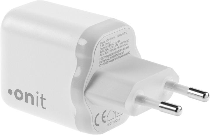 Produktbild Onit USB-Wandladegerät Single 1C 20 W GaN Weiss (20 W, 1 Port)