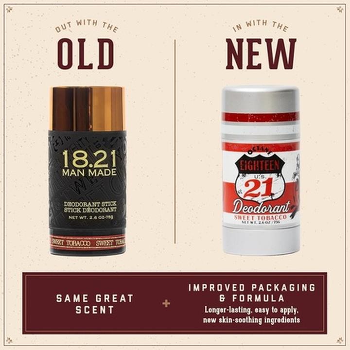 Actual product image 18.21 Man Made 1821 Man Made Longlasting Deodorant for Men All-Day Protection Odor Control (Stick)