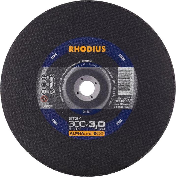 Rhodius Stationäre Trennscheibe ST34 | Ø 300 x 3,0 x 25,40mm Form 41 VPE: 10