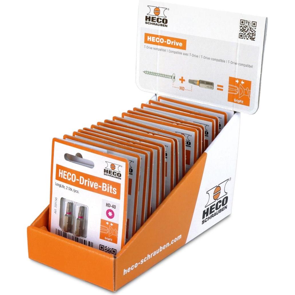 Heco Blister-Tray, HD-40, pink, 15 Blister mit jeweils 2 Bits (62840101)