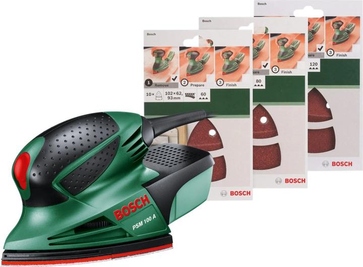 Produktbild Bosch Home & Garden PSM 100 A + 30 schuurvellen (Deltaschleifer, Multischleifer, Schwingschleifer, 100 W)