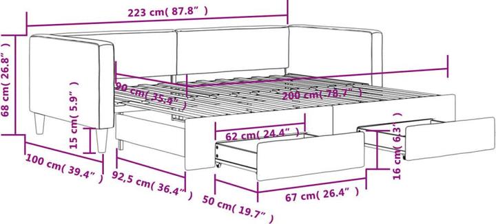 Produktbild vidaXL ausziehbares Tagesbett