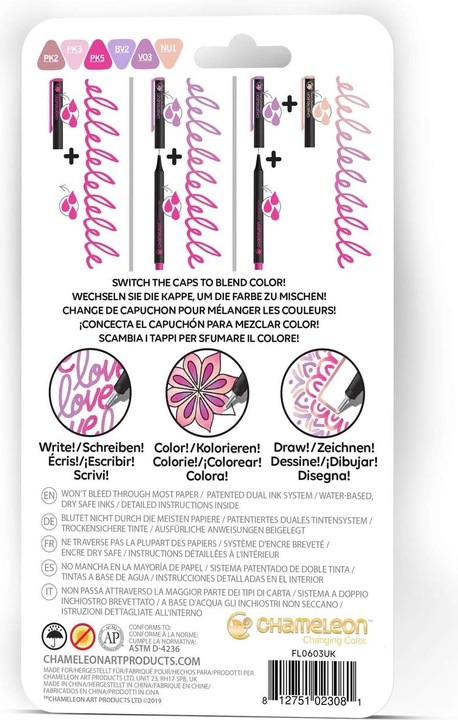 Actual product image Chameleon Fineliner Set (Multicoloured, 6 x)
