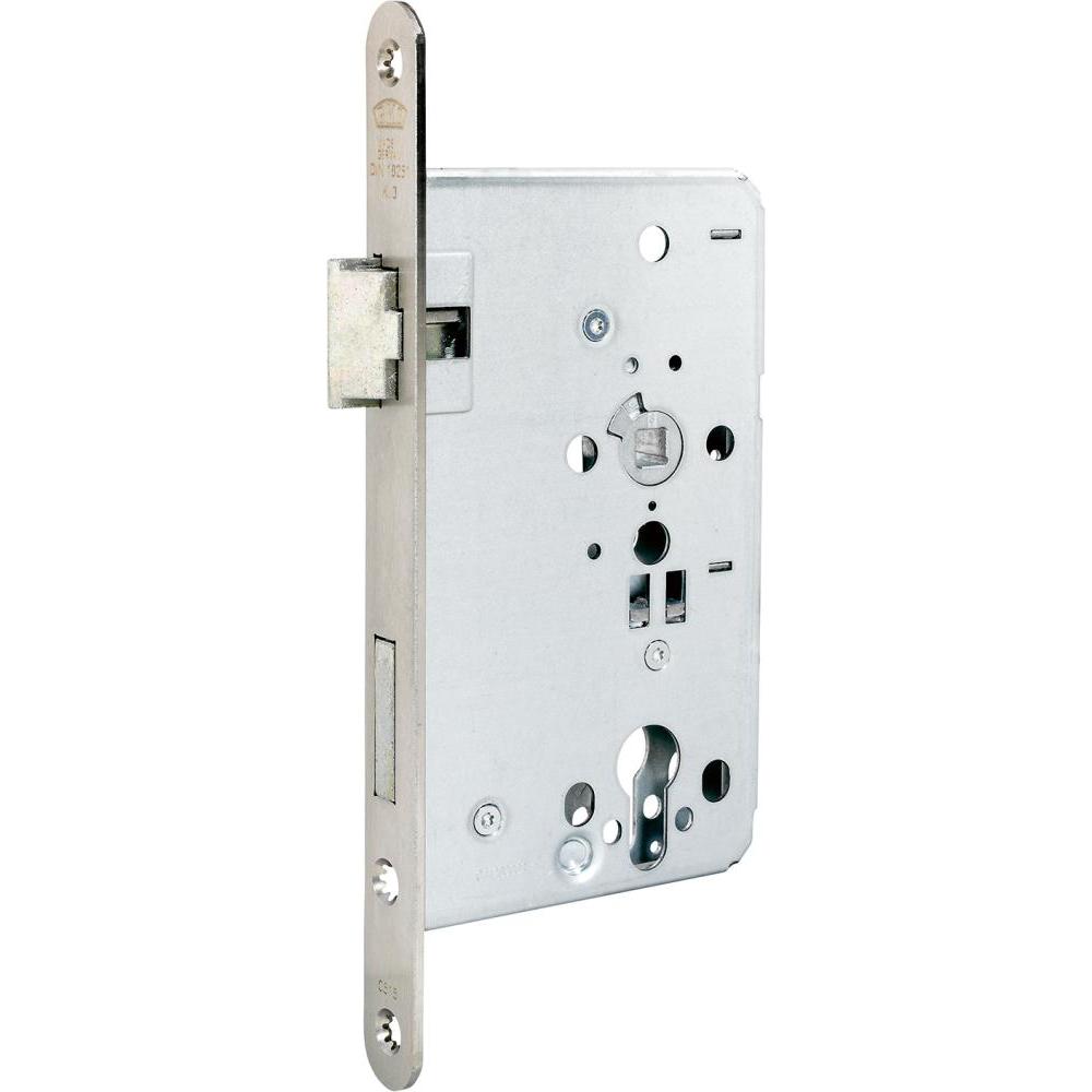 BKS, Türschloss + Schliesszylinder, Zimmertür-Einsteckschloss 0515 PZ 24/ 65/72/8 mm DIN links silber abgerundet Klasse ...