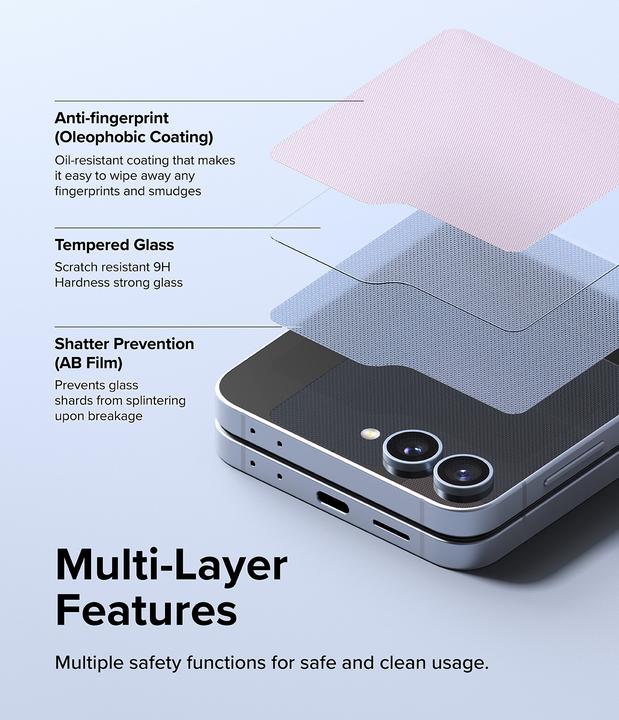 Actual product image Ringke Screen Protector for Galaxy Z Flip 6 COVER DISPLAY PROTECTOR GLASS 2 pack (2 Piece, Samsung Galaxy Z Flip6, Samsung Galaxy Z Flip7 FE)
