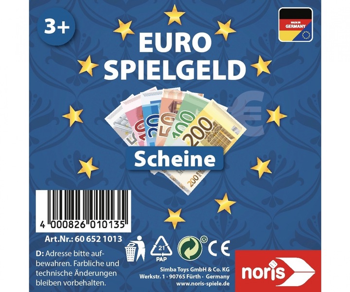 Image du produit Noris Billets d'argent fictif en euros