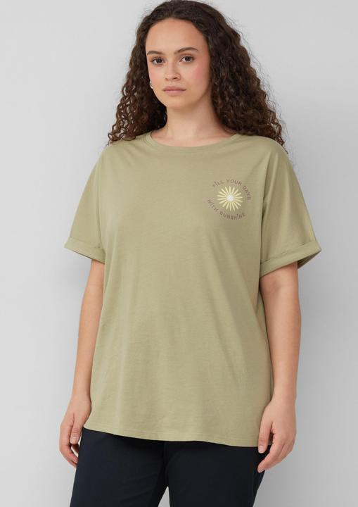Actual product image S.Oliver T-Shirt Lockeres T- Shirt mit Ärmelaufschlag und Frontprint (44)