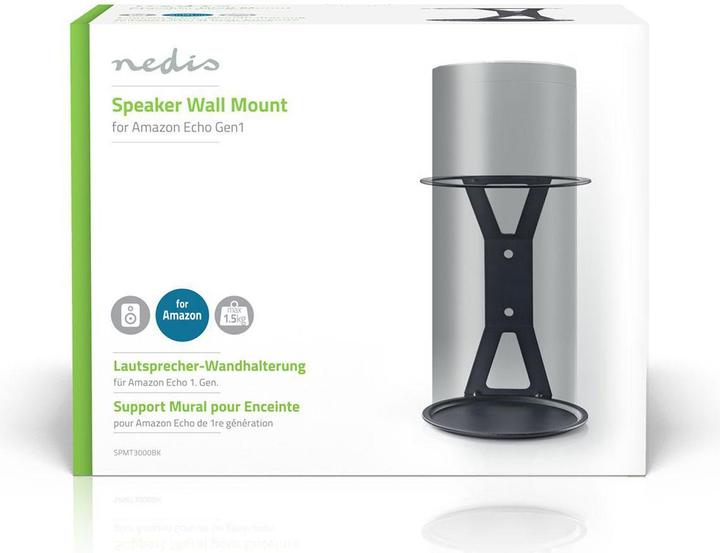 Actual product image Nedis Speaker Mount | Amazon Visszhang Gen1 | Wall | 1.5 kg | Fixed | Steel | Black (1 pcs., Wall installation)