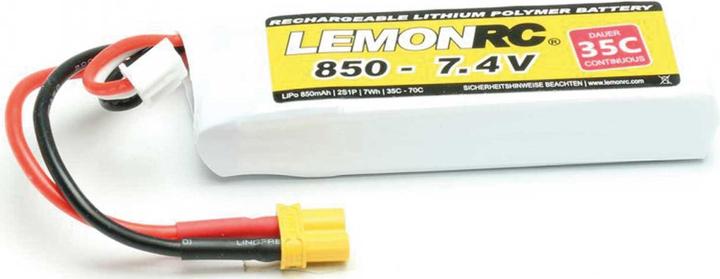 Actual product image Pichler LEMONRC XT 850 - 7.4V (35C) Lipo Battery (7.40 V, 850 mAh)