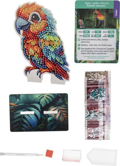 Image du produit Craft Buddy Jungle Papagei, Crystal Art Buddy, ca. 11x8cm