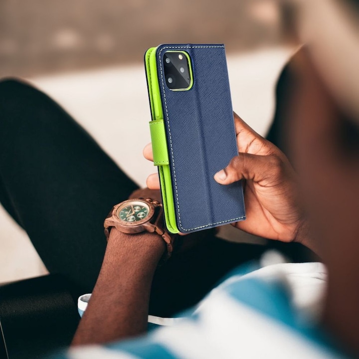 Produktbild Fancy Book Book case OEM case for SAMSUNG S24 ULTRA navy / lime (Samsung Galaxy S24 Ultra)