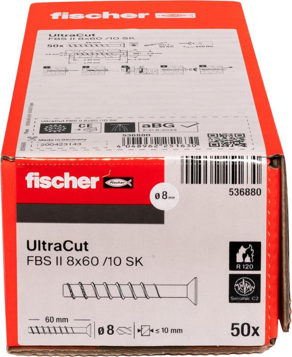 Produktbild Fischer UltraCut FBS II 8x60 10/- SK (50 Stk.)