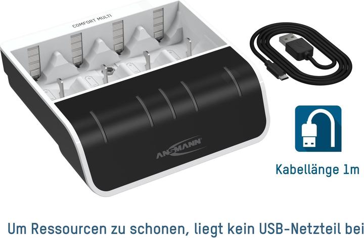 Image du produit Ansmann Multichargeur confort (4 pcs, C, D, AA, AAA, 800 mAh, Chargeurs sans batterie)