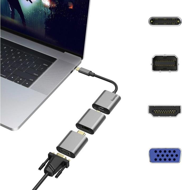 Actual product image Hama USB Video-Adapter (HDMI, Mini DP, VGA, 15 cm)
