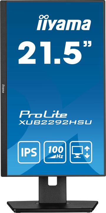 Produktbild iiyama XUB2292HSU-B6 54,61cm 21,5Zoll ETE IPS FHD 100Hz 250cd/m2 0.4ms HDMI DP USB-HUB 4x3.2 Speaker (1920 x 1080 Pixel, 22")