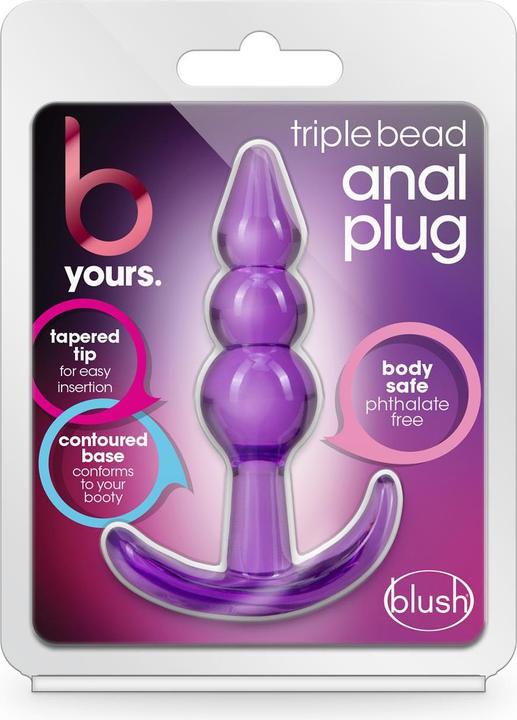 Produktbild Blush B Yours Triple Beaded See Through Soft Flexible Easy Insertion Comfortable Butt Plug - 3 1/4 I