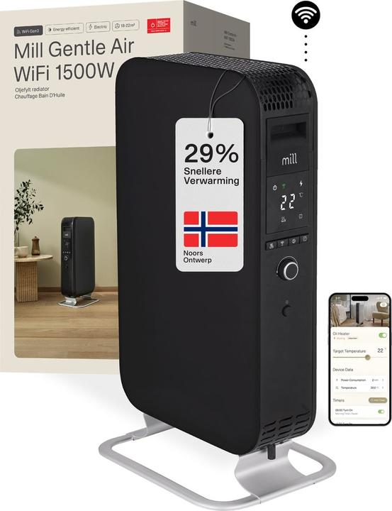 Image du produit Mill | Radiateur à air pulsé - OIL1500WIFI3 - Radiateur à huile - 1500 W - Convient pour les pièces (1500 W)
