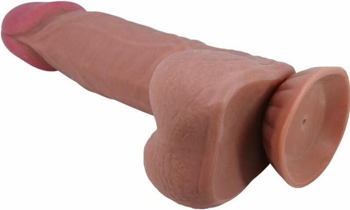 Produktbild Pretty Love Sliding Skin Series Realistischer Dildo Mit Schiebendem Braunen Hautsaugnapf 20,6 cm