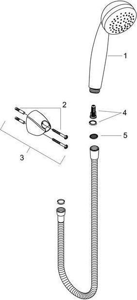 Image du produit hansgrohe HG Ensemble de douche CROMETTA 85 MONO Metaflex flexible de douche 1250mm chrome (1 Types de jets, 16 l/min)