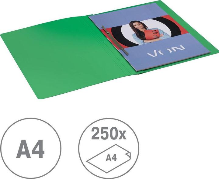 Image du produit von Dossier rapide avec mécanisme de reliure, A4, vert, 10 pièces (A4, 10x)