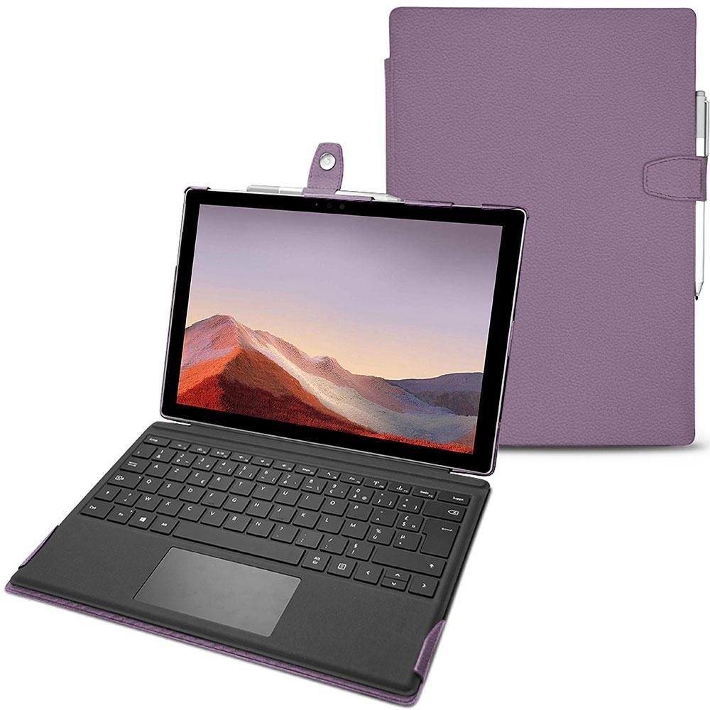 Noreve Lederschutzhülle (Microsoft Surface Pro 7), Tablet Hülle, Violett